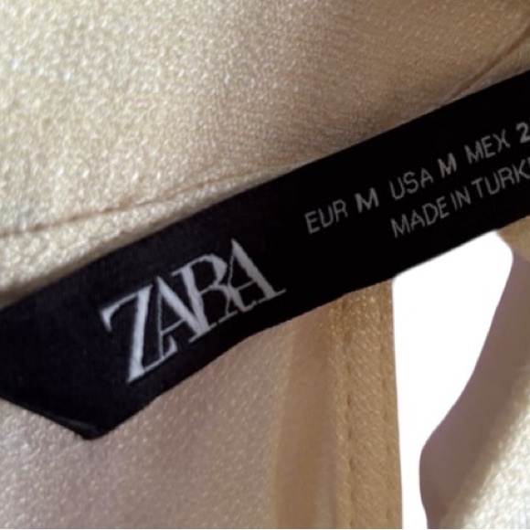 Zara Cream Ruffle Sleeve Blouse - Picture 2 of 4